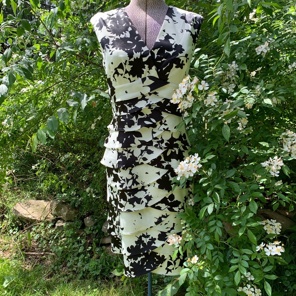 Willow Glenn Sleeveless Flower Print Ruffle Dress